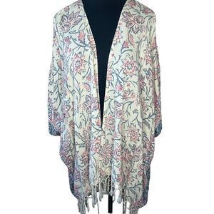 Billabong Lightweight Kimono Style Top Swimsuit Coverup Floral Size S/M
